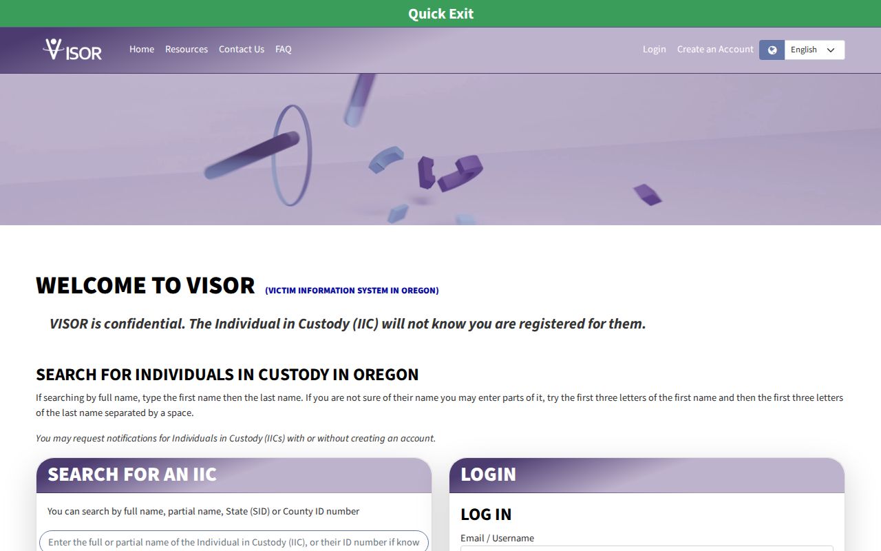 McMinnville past residents Oregon DOC VISOR status source