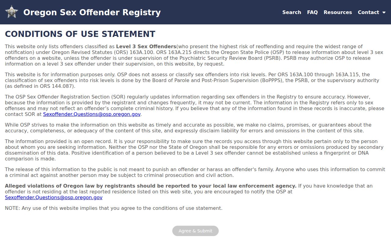 McMinnville past residents Oregon Sex Offender Registry source