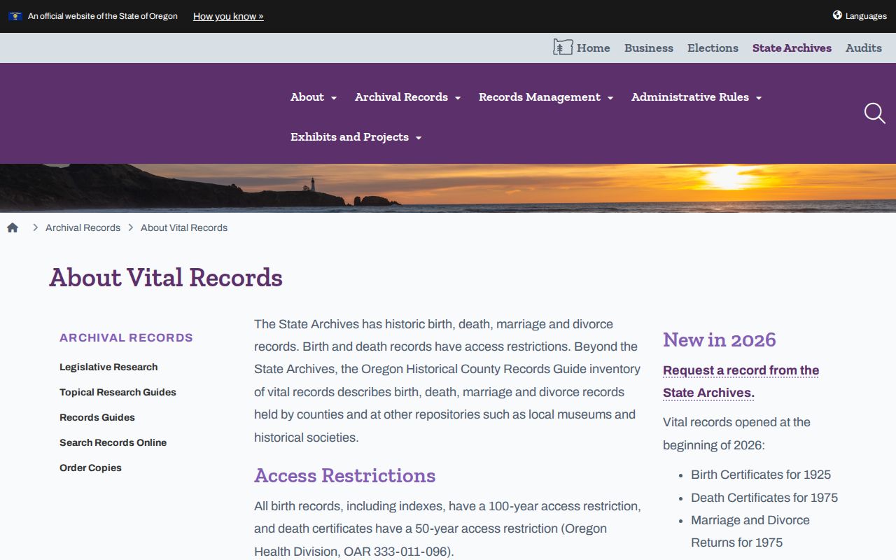 McMinnville city directory research with Oregon State Archives vital record guidance