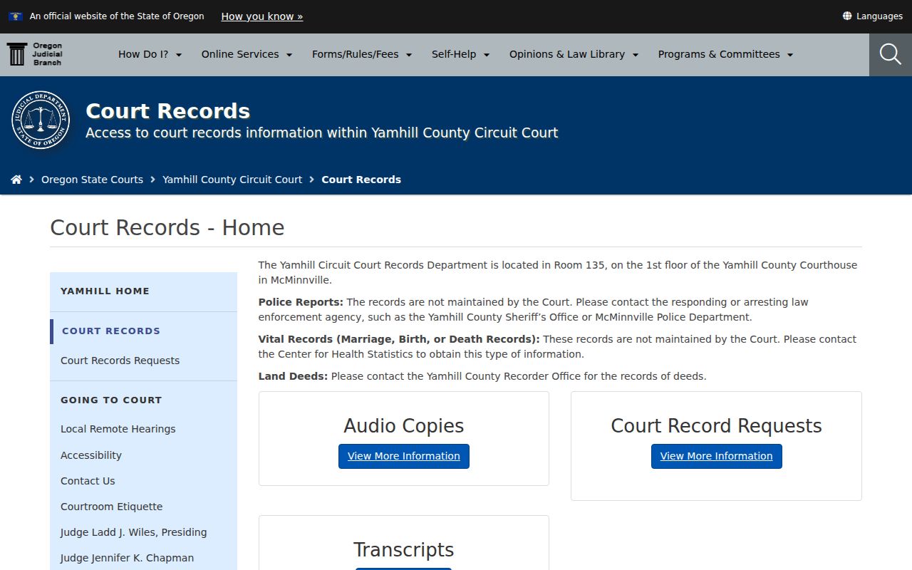 McMinnville resident lookup through Yamhill County Circuit Court records