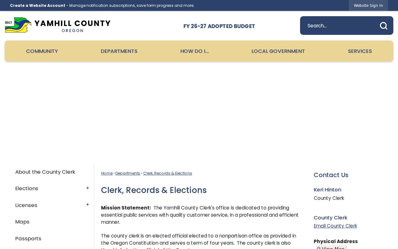 McMinnville ZIP code Yamhill County Clerk records route