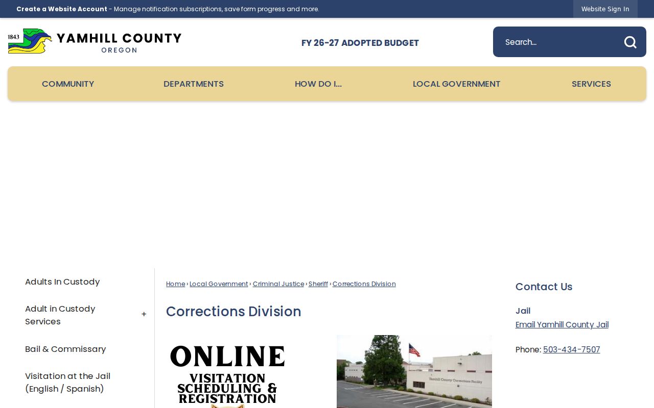 McMinnville past residents Yamhill County Corrections contact source
