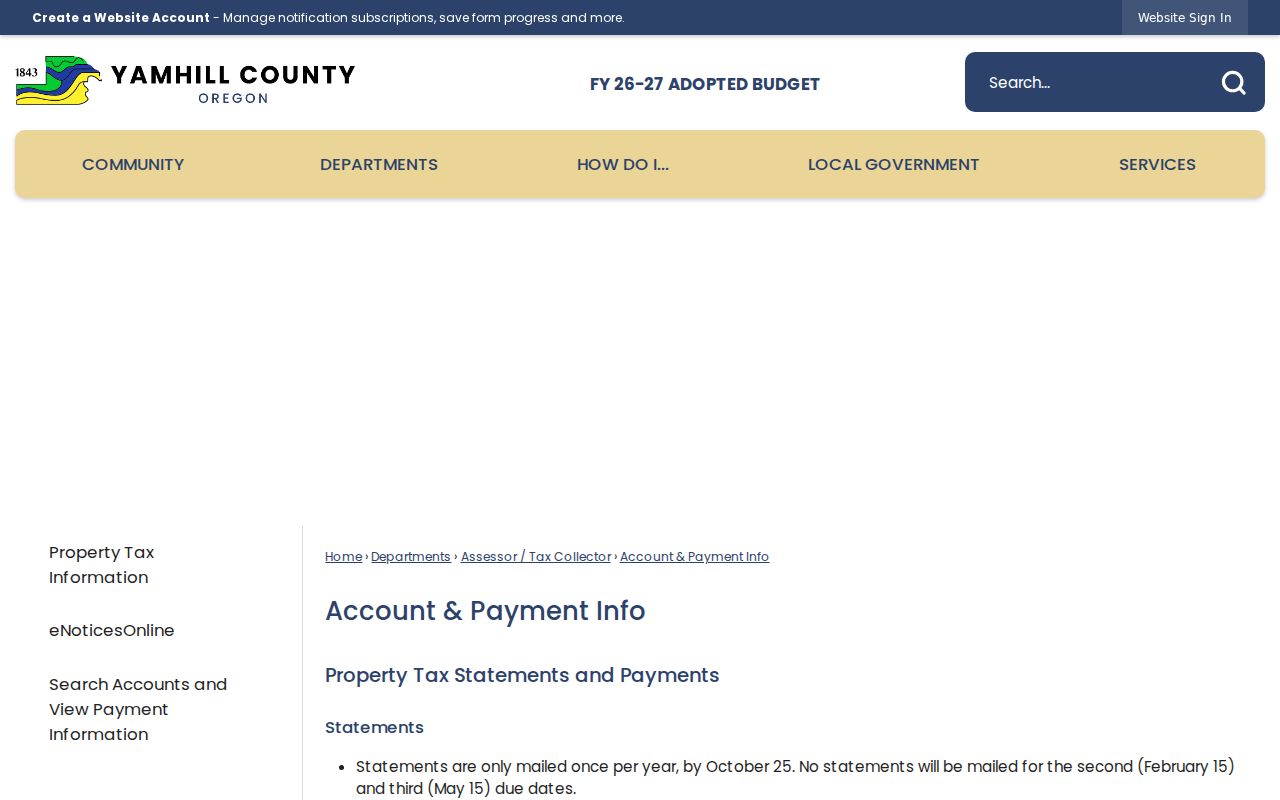 McMinnville street directory property account information from Yamhill County